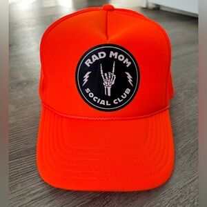 NWOT Orange Rad Moms trucker hat